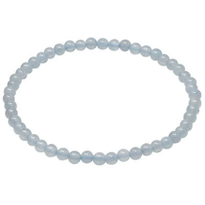 Armband Armschmuck aus Edelstein Aquamarin hellblau Ø 4mm endlos dehnbar 18,5cm