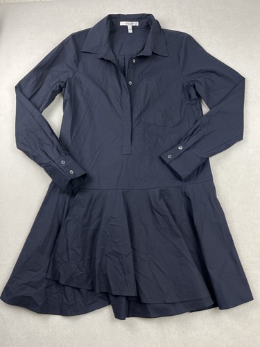 Derek Lam 10 Crosby Womens Cotton Long Sleeve Button Up Shirt Dress Navy Size 6 - Picture 2 of 8