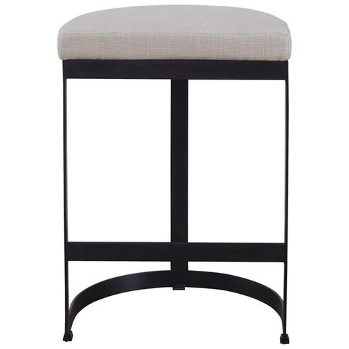 Uttermost Ivanna 26" Metal and Fabric Counter Stool in Matte Black - Picture 3 of 7
