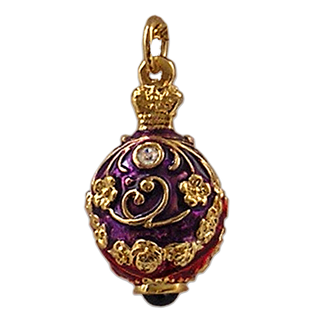 Pendentif œuf Nicolas II style Fabergé collier Tsar russe émaillé rouge