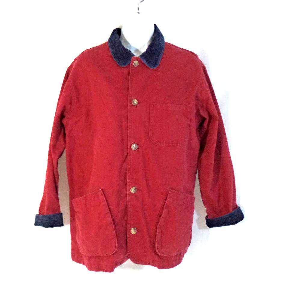 Lands End Womens Field Jacket Corduroy Trim Sz Lg