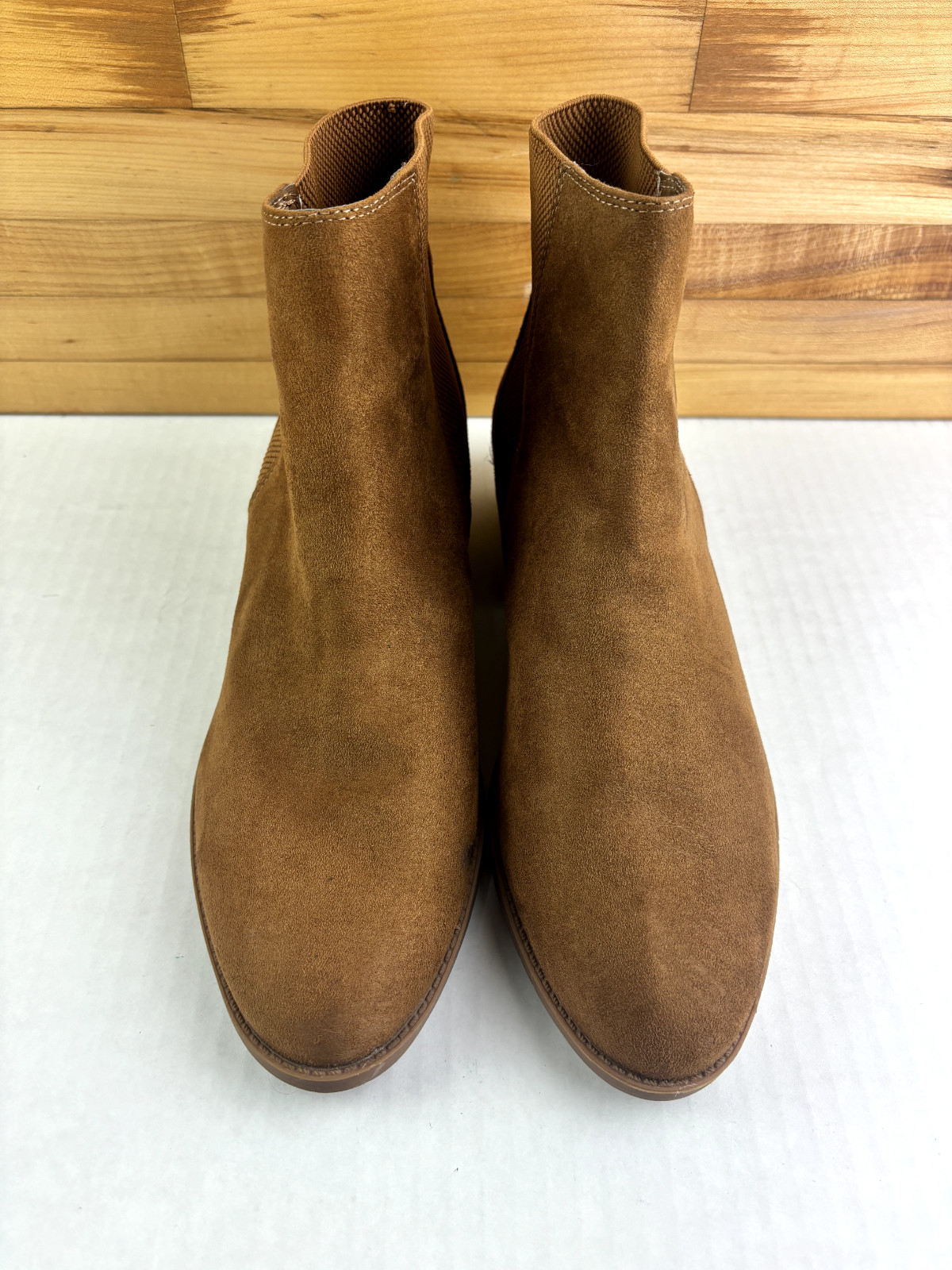 STEVE MADDEN Solid Brown Suede Pull On Ankle Boot… - image 1