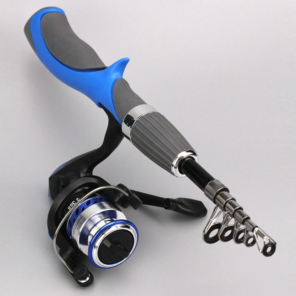 Caña de Pescar y Carrete,Caña Telescópica de Fibra de Carbono Ultraligera Portá Foto 4 de 4