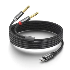 USB C to Dual 6.35Mm 1/4 Inch Stereo Splitter Y Cable, 3.3 Ft