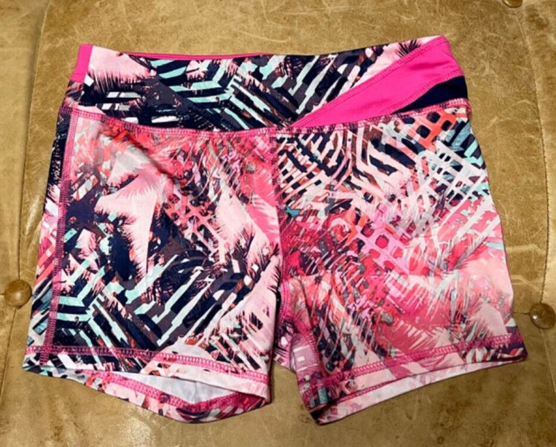 Girls Athletic works bike shorts and top 10/12 Pink palm