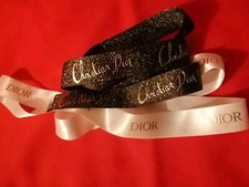 Christian Dior noir Doré et Dior Blanc lot de 2 m de Rubans neuf et Authentique 