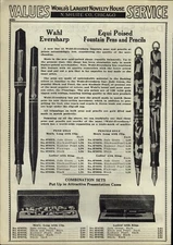 1933 PAPER AD Wahl Eversharp Fountain Pen Pencil Combination Parker Desk Set 