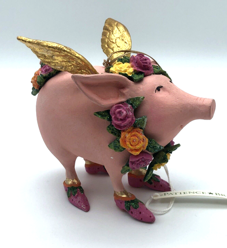Patience Brewster Rose The Flying Pig Ornament Krinkles Christmas 4” W/ Box - Picture 4 of 11