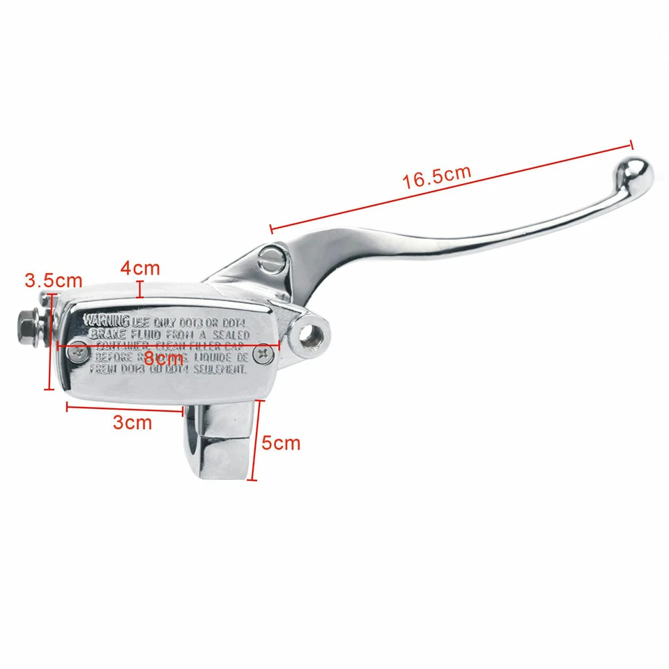 Cilindro maestro de palanca de cilindro de freno hidráulico para motocicleta 1 pulgada para Honda Yamaha Foto 3 de 4