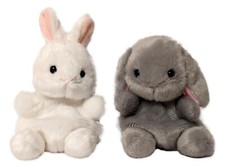 Set of 2 COTTONTAIL  PEBBLES BUNNY Palm Pals 5" Stuffed Animal Plush, Aurora