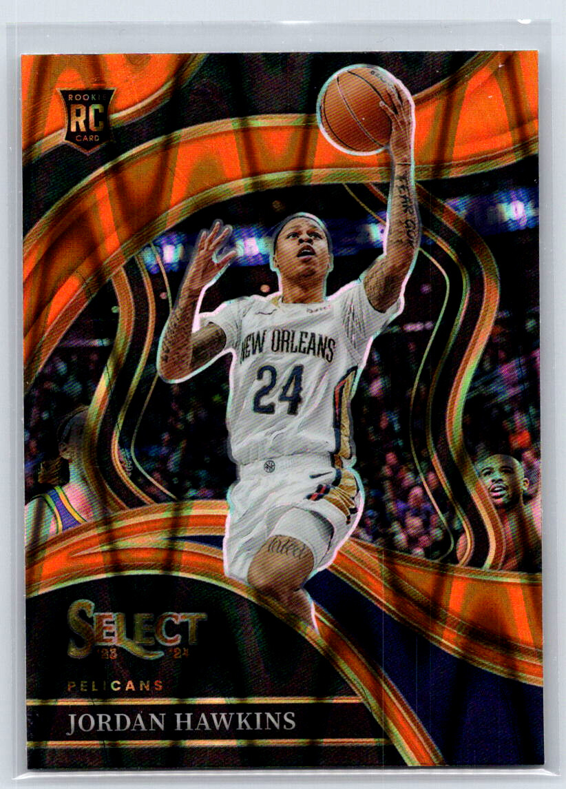 2023-24 Panini Select Jordan Hawkins #280 Orange Tectonic Prizms RC Pelicans