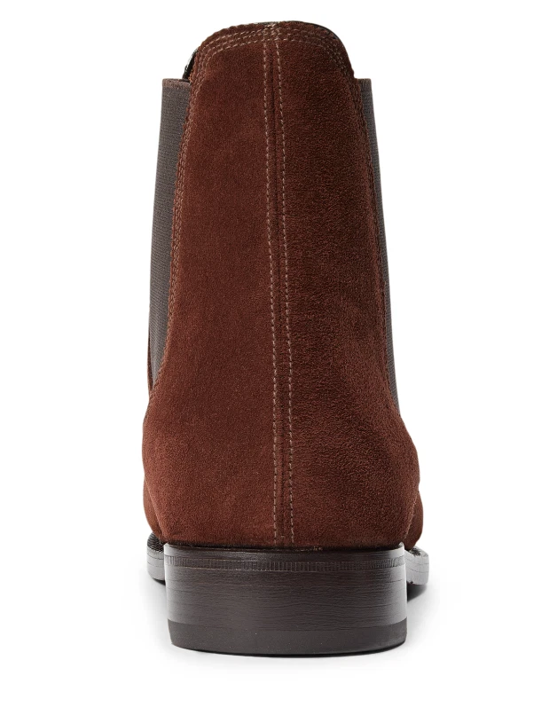 $1,250 Ralph Lauren Etiqueta Púrpura Italia Penfield Cuero Gamuza Botas Chelsea Bota Foto 3 de 4