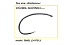 25) 390BL #18 #16 #14 #12 #10 fine wire klinkhammer dry fly (2487BL fly hooks)