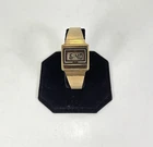 Vintage Q Timex Women’s Watch Digital LCD Gold Tone One Bar New Battery