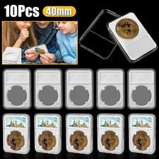 10-Pack Coin Slab Display Holder Storage 40mm for AMERICAN SILVER EAGLE 1oz Coin