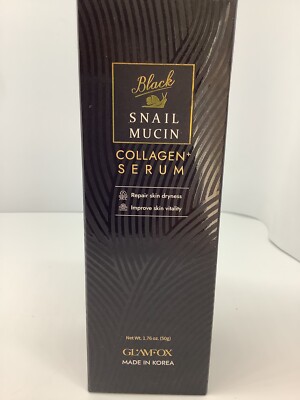 GLAMFOX Black Snail Mucin Collagen Serum 1.76 oz/50g Made in Korea NEW!