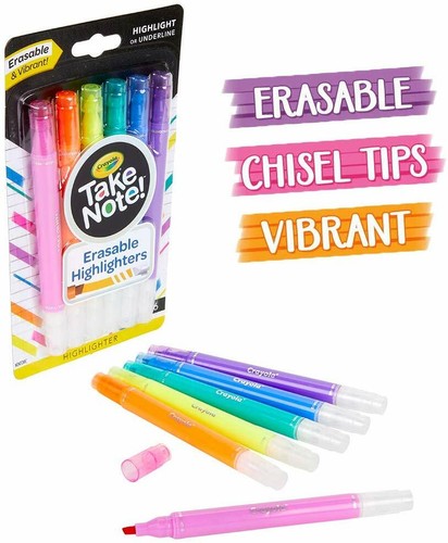 Crayola Erasable Highlighter Crayola Take Note! 6 Count Assorted - Picture 2 of 8