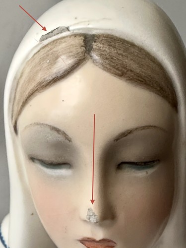 Otto Maraini Art Deco Signed Praying Madonna Ceramic Sculpture. c. 1930s. Rare. - Picture 18 of 18