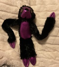 Toy Factory Black Metallic Fuchsia Purple Sloth Plush 12" Stuffed Animal Soft