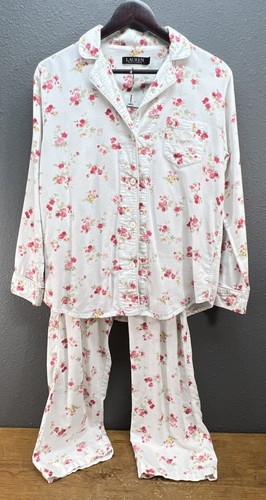 Lauren Ralph Lauren Black Label Flannel 2 Piece Floral Small Pajama Set - Picture 11 of 14