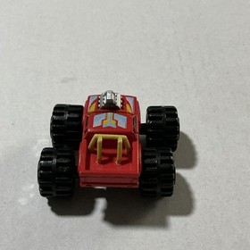 Vintage 1987 Micro Machines Road Champs 4x4 Red Truck w/ Yellow Roll Bar Offroad