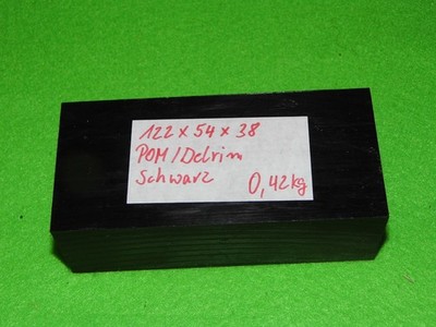 POM / DELRIN-Block 122 x 54 x 38 mm - Schwarz - 0,42 kg
