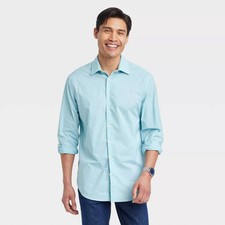 Men's Performance Long Sleeve Button-Down Dress Shirt - Goodfellow  Co