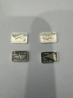 Lot of 4 Solid Silver 1 Gram bars Fine .999 Silver. F-14,F-16,SU-27 and gun