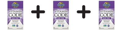 3 x Garden of Life Vitamin Code RAW Zinc - 60 vegan caps (333,06 EUR/kg)
