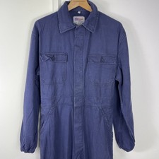 Vintage Boiler Suit Jumpsuit Blue Cotton Workwear Overalls Vintage Swedish