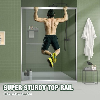High-End Double Sliding Shower Door, 56-60'' Width, 70'' Height, Clear Tempered