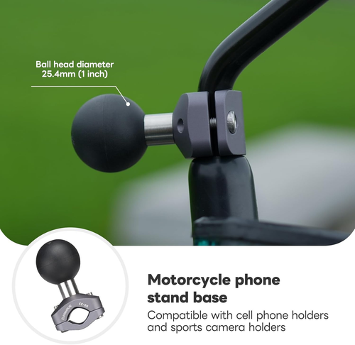 FANAUE Aluminum Alloy Handlebar Clamp Mount U-Bolt Base with 1'' Ball for Rails, - Picture 5 of 12