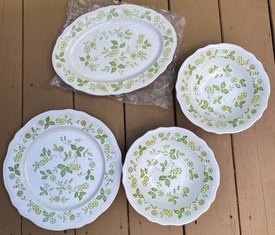 Vintage Sears Petite Flora Ironstone Japan 70 s Serving Set 4 Pc: 9.5  ~14 12.5 
