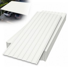 25Pcs Corrugated PVC Roof Panels, Waterproof Wave Roof Sheets, White