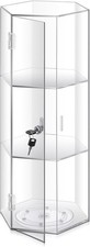 24'' H Rotating Jewelry Display Case with Lock and Keys, 360-degree Locking A...