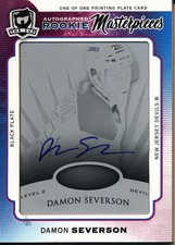 2014/15 The Cup TRI-119 Damon Severson Trilogy Black Printing Plate Auto