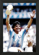 Quadro Stampa su Tela Poster Arte Parete con Cornice Vittoria Mondiali Maradona