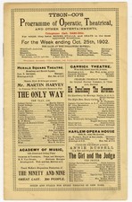 1902 Tyson-Co NYC Theatre Programme Ethel Barrymore Martin Harvey Crosman