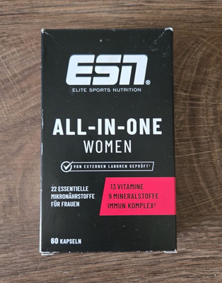 ESN All-In-One Damen 60 Kapseln, 13 Vitamine, 9 Mineralstoffe, Immun Komplex