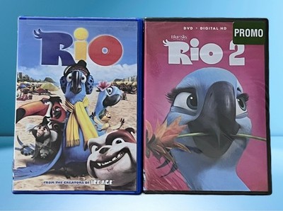 DVD Rio 1 & Rio 2 -Rio 1 opened pre owned Rio 2 New Sealed free ship