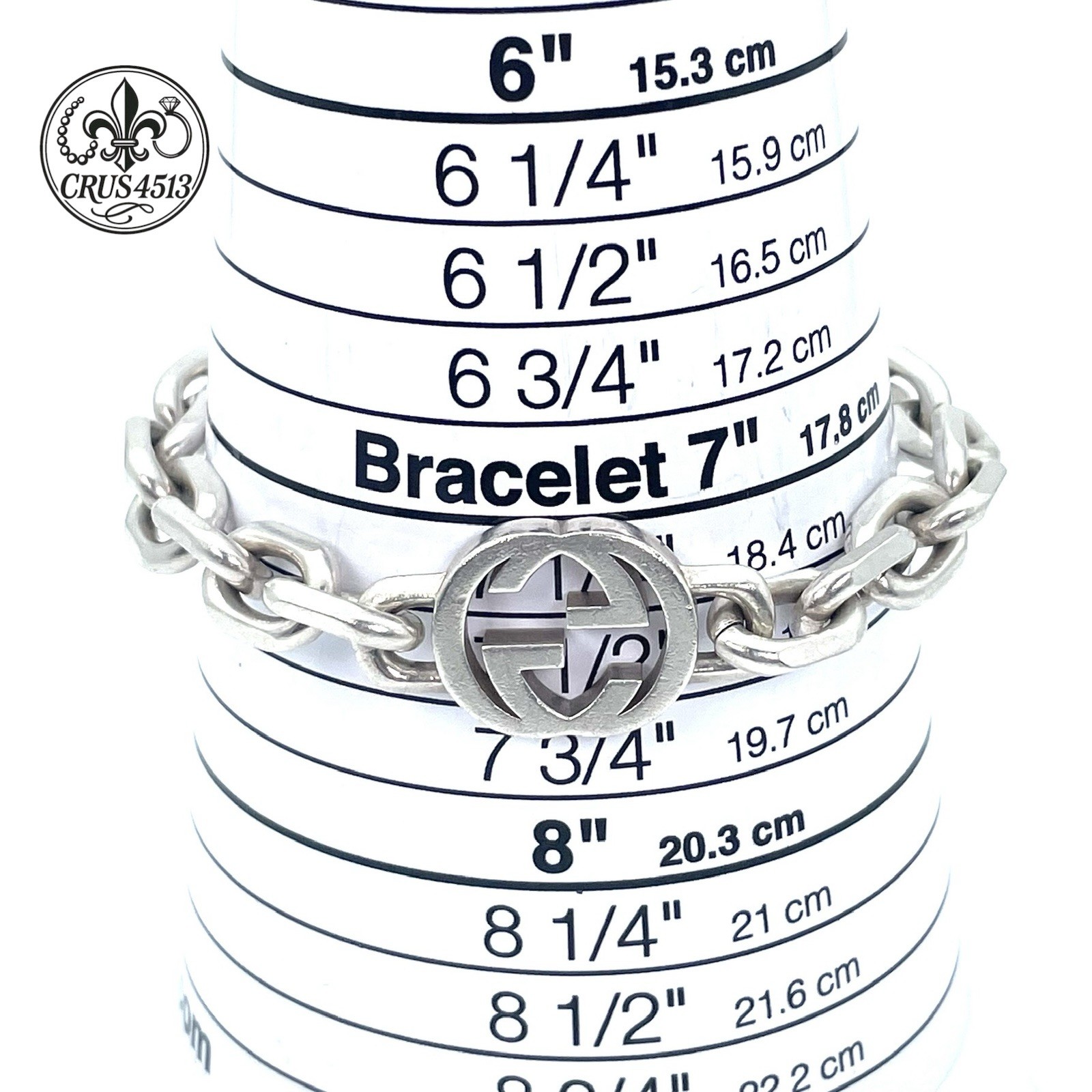 Gucci Classic Sterling Silver Interlocking Chain … - image 5