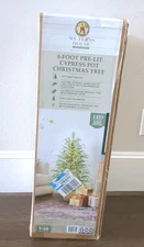 NEW, SEALED My Texas House 4FT Pre-Lit Cypress Artificial Tree Christmas