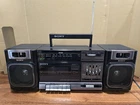 VTG Sony CFS-1000 Black AM/FM Stereo Cassette Recorder Player Boombox Works