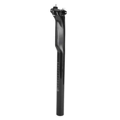 Tige de selle vélo universelle 30.8x400mm fibre carbone noir brillant - Photo 1/4