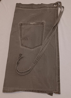 Chef Works Apron Waist Pockets Olive Green Thrashed Grilling Dad 100% Cotton