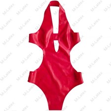 Latex Rubber Gummi Leotard swimsuit halterneck bodysuit customized 0.7mm 038-7
