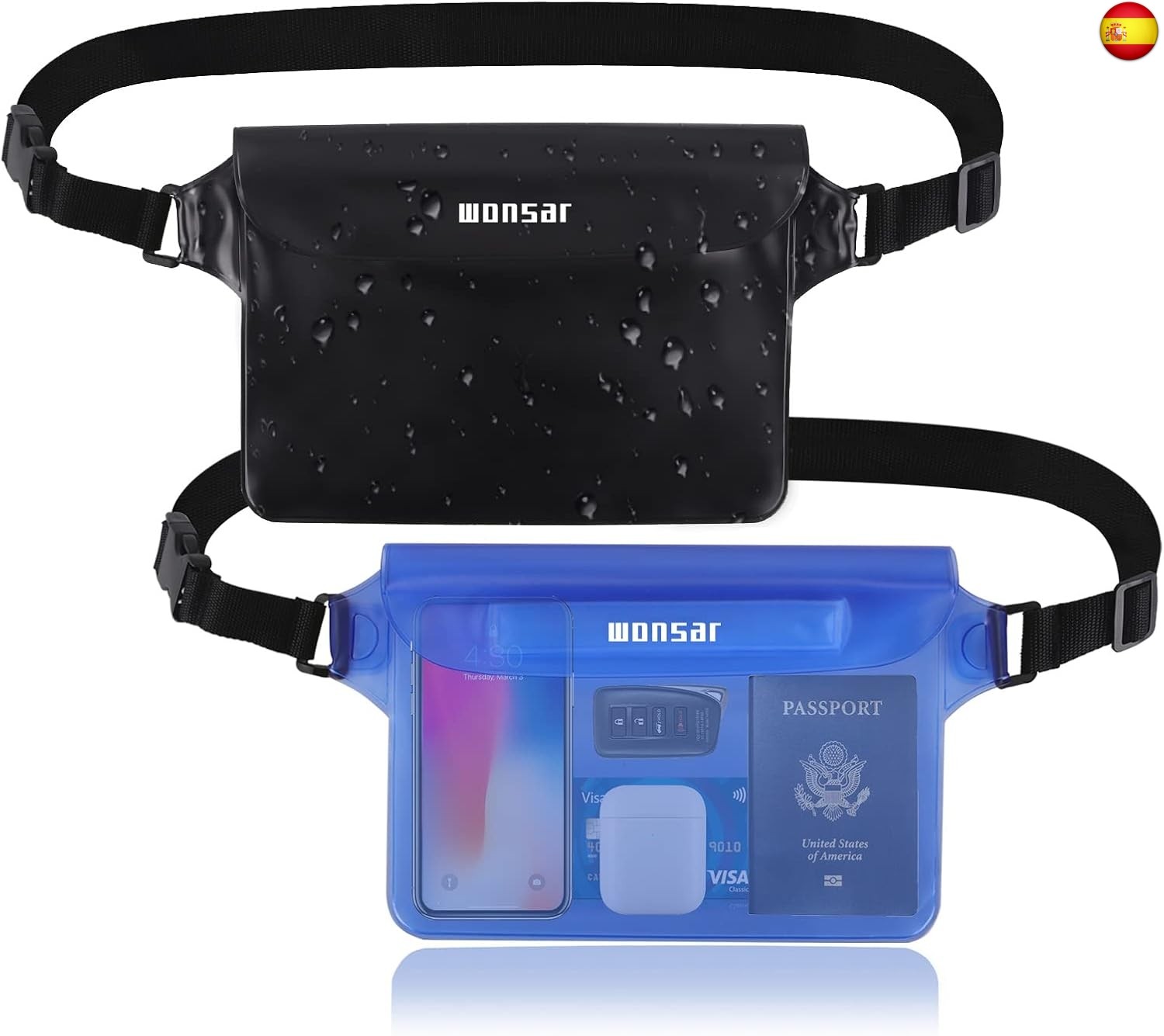 WONSAR 2 PCS Bolsa Impermeable, Riñonera Impermeable, Bolsa estanca Impermeable