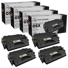 LD Compatible HP CE505X / 05X 4pk HY BLK Toners for HP Jet P2055d/P2055dn/P2055X