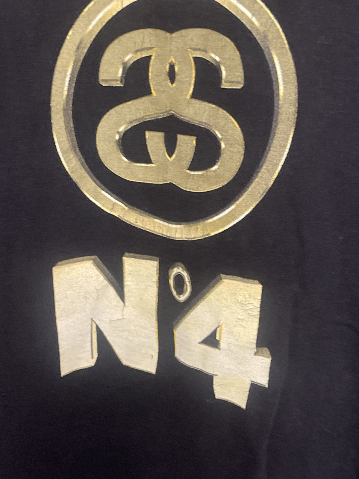 Stussy No. 4 Gold Tee #1903585 Black Unisex Size Medium - Limited! image 8