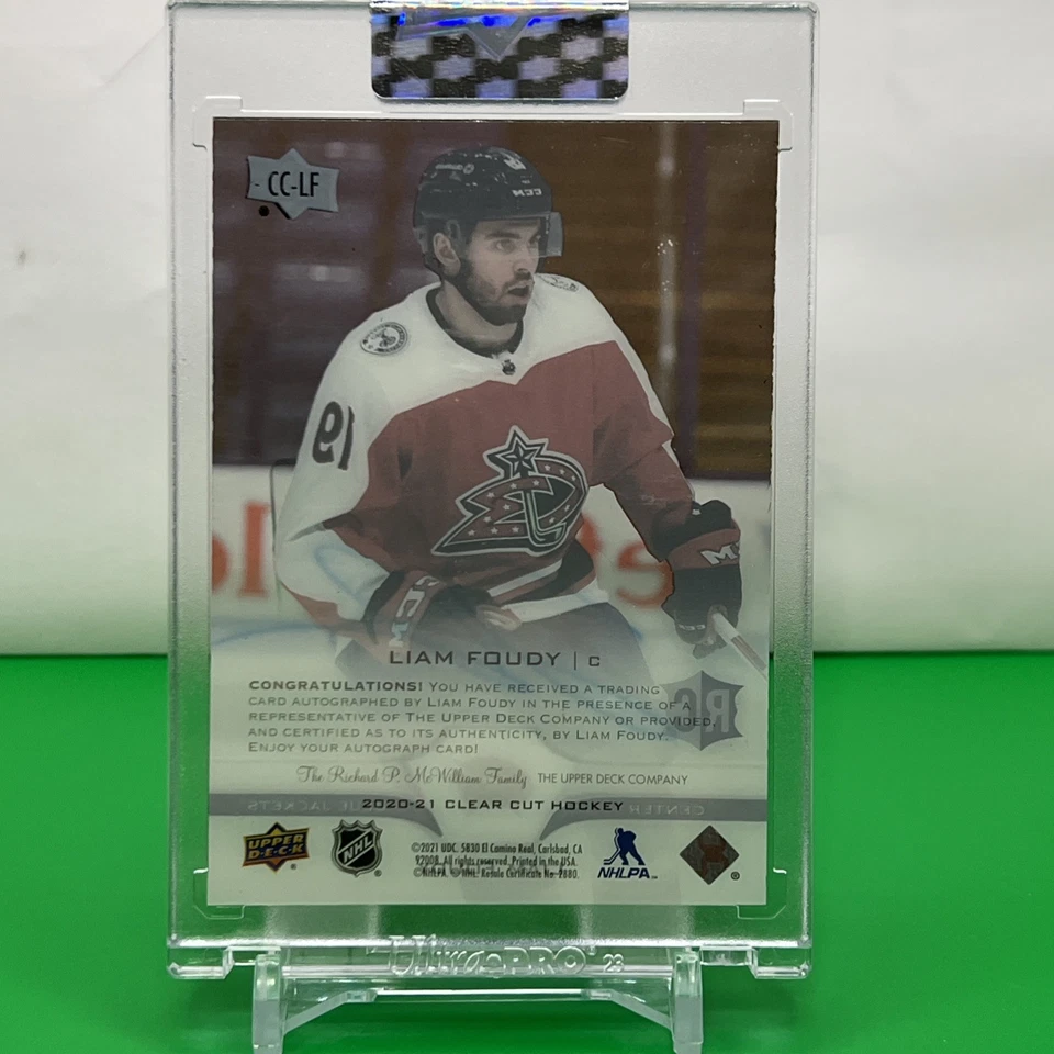 2020-21 Upper Deck Clear Cut - Rookie Liam Foudy #CC-LF (AU, RC) - Image 3 of 3